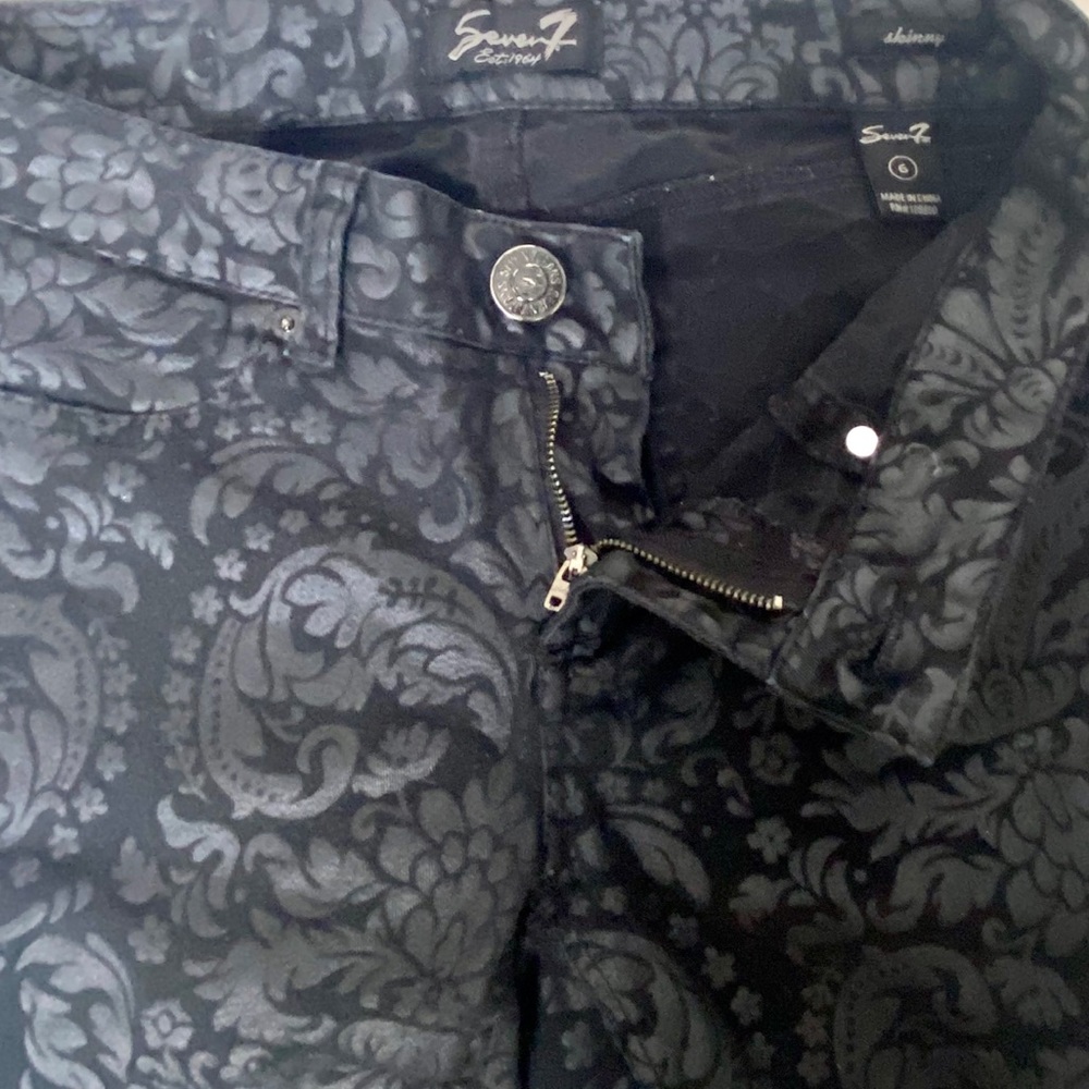 Seven7 Black Waxed Skinny Jeans - Picture 5 of 7